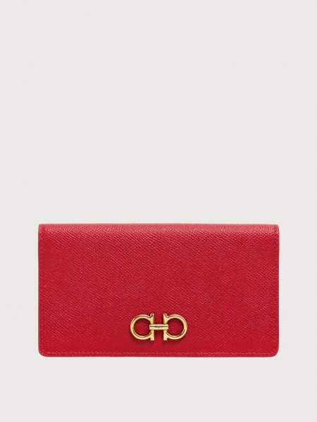 Ferragamo | Women's Gancini Continental Wallet - Lipstick Red