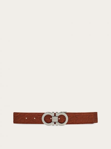 Ferragamo | Men's Adjustable Gancini Belt - Mogensen Brown