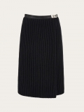 Ferragamo | Women's Knitted Skirt With Leather Trim - Black