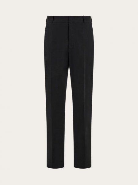 Ferragamo | Men's Flat Front Tailored Trouser - Black