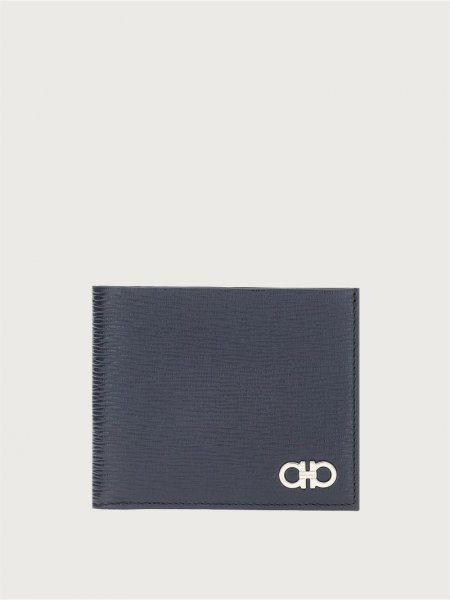 Ferragamo | Men's Gancini Wallet - Deep Ocean/Black