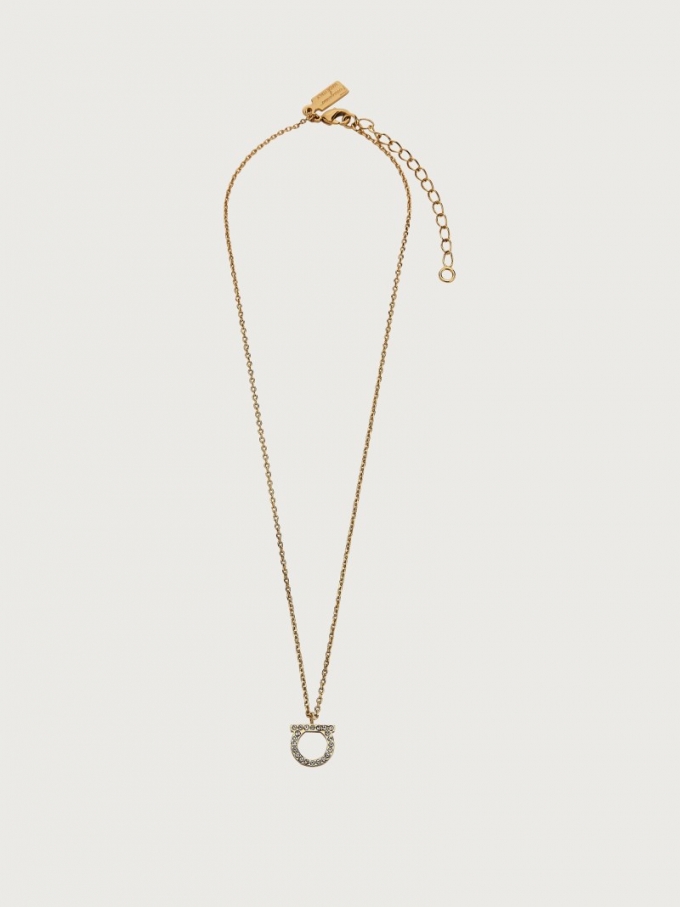 Ferragamo | Women's Gancini Crystals Necklace - Gold (L)