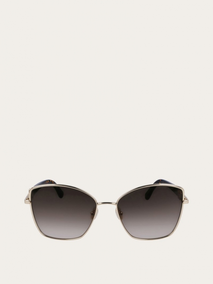 Ferragamo | Women's Sunglasses - Gold/Gradient Khaki