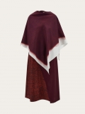 Ferragamo | Women's Shirt Dress With Shawl Detail - Oxblood/Bordeaux