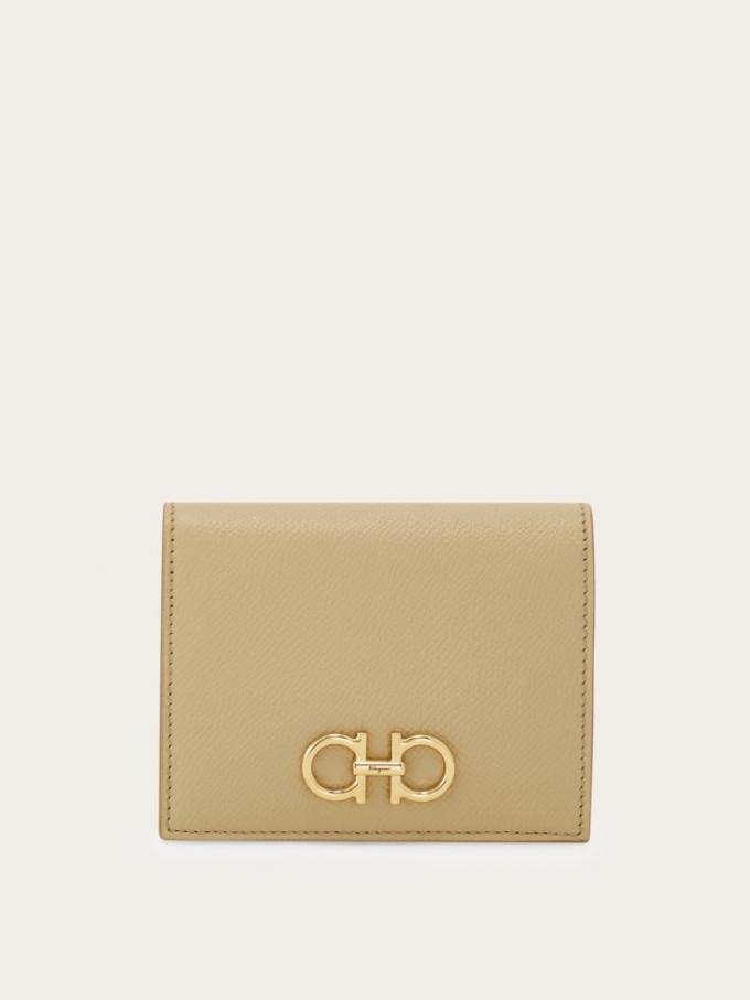 Ferragamo | Women's Gancini Compact Wallet - Stone