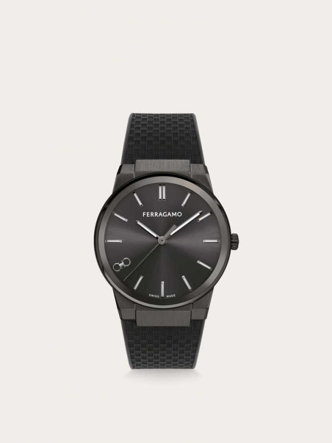 Ferragamo | Men's Sapphire Watch - Ip Black/Black