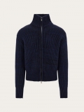 Ferragamo | Men's Knitted Blouson - Midnight Blue/Black