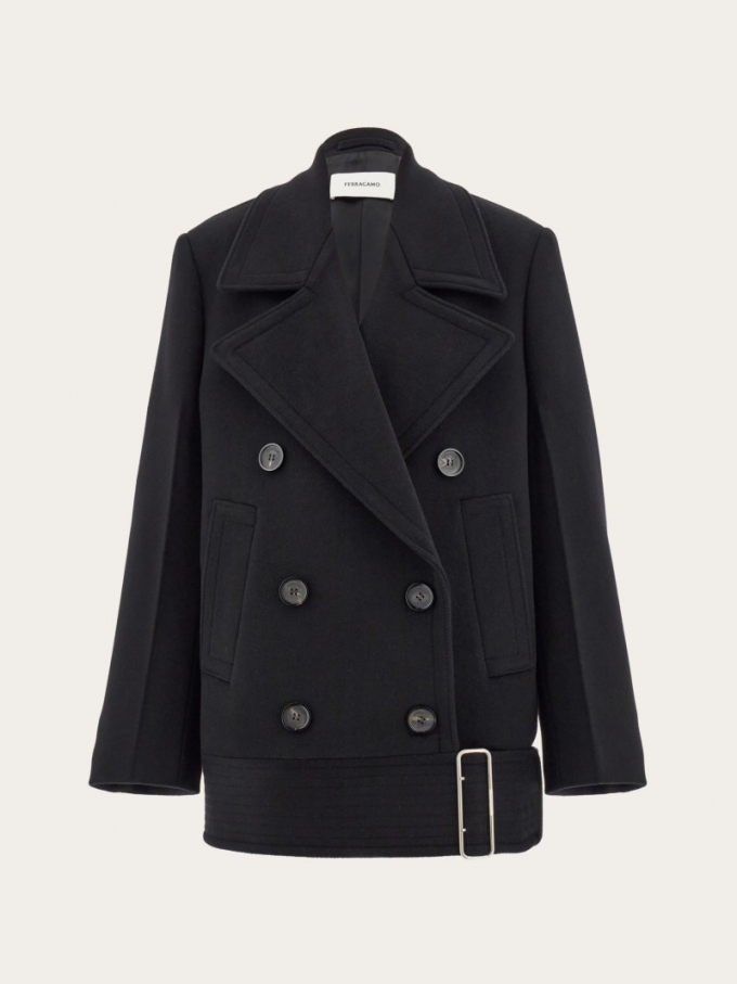 Ferragamo | Women's Wool And Cashmere Peacoat - Black