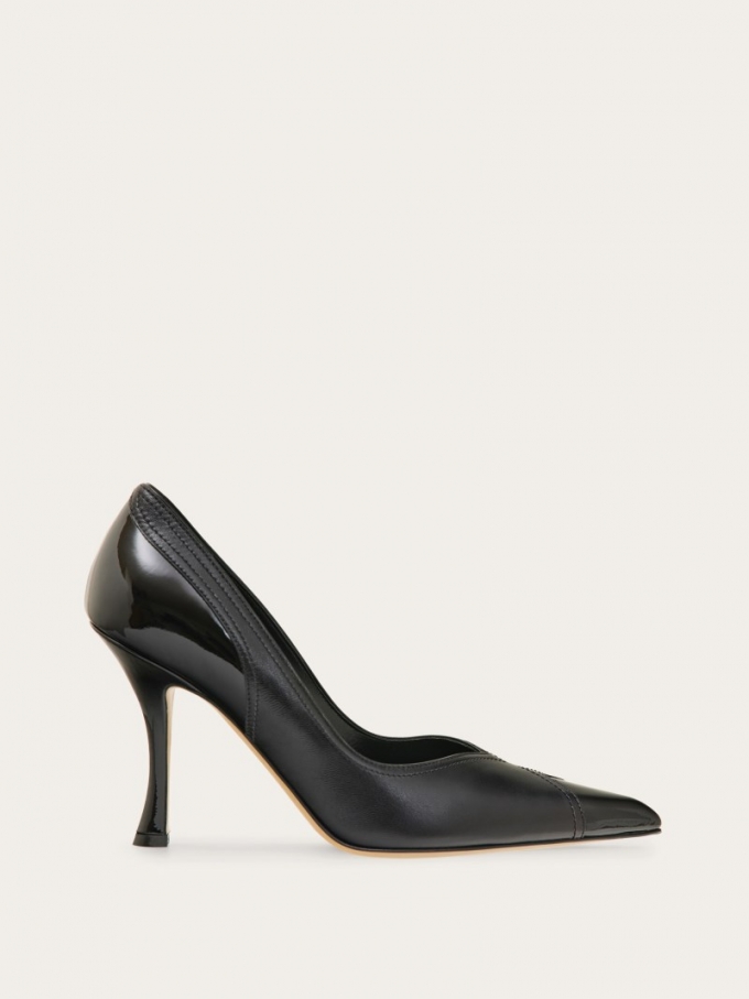 Ferragamo | Women's Pump With Contrasting Inlays - Black