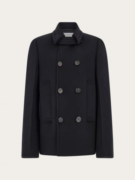 Ferragamo | Men's Wool And Cashmere Peacoat - Black