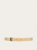 Ferragamo | Women's Reversible And Adjustable Gancini Belt - Macadamia/Black