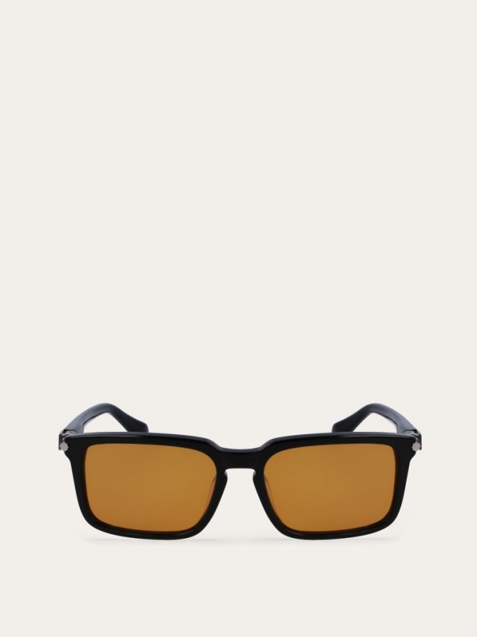 Ferragamo | Men's Sunglasses - Black/Orange