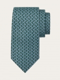 Ferragamo | Men's Paw Print Silk Tie - Dark Green