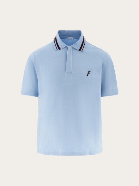 Ferragamo | Men's Organic Cotton Polo Shirt - Light Blue