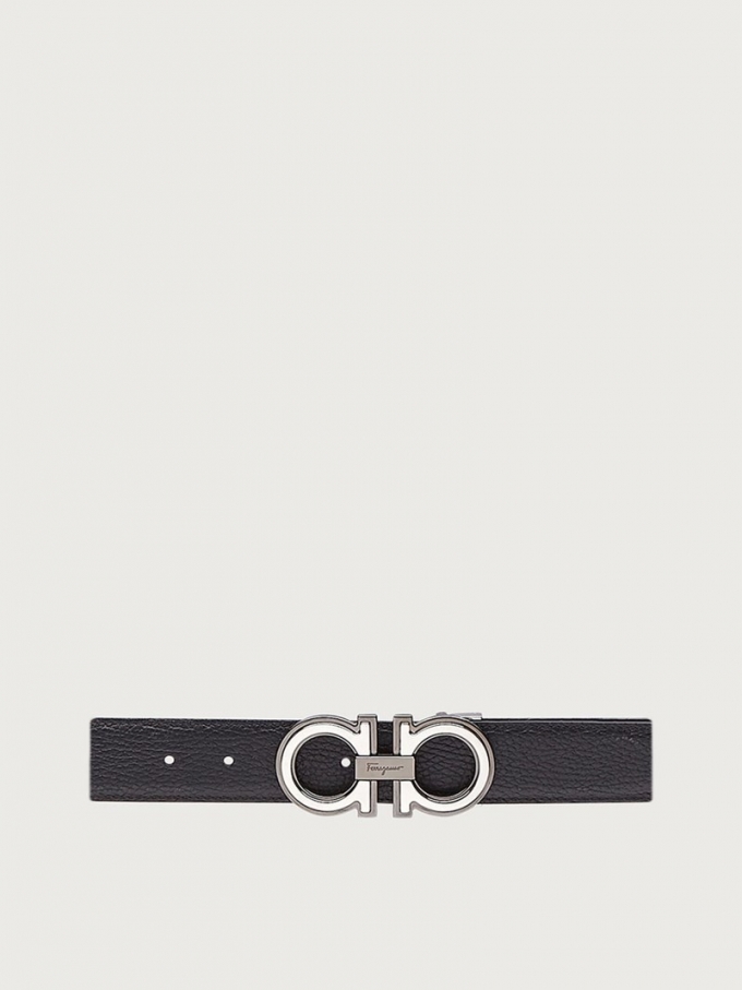 Ferragamo | Men's Reversible And Adjustable Gancini Belt - Black/Brown