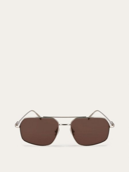 Ferragamo | Men's Sunglasses - Gold/Brown