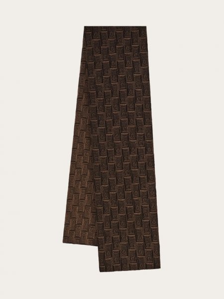 Ferragamo | Men's Monogram Scarf - Brown/Black