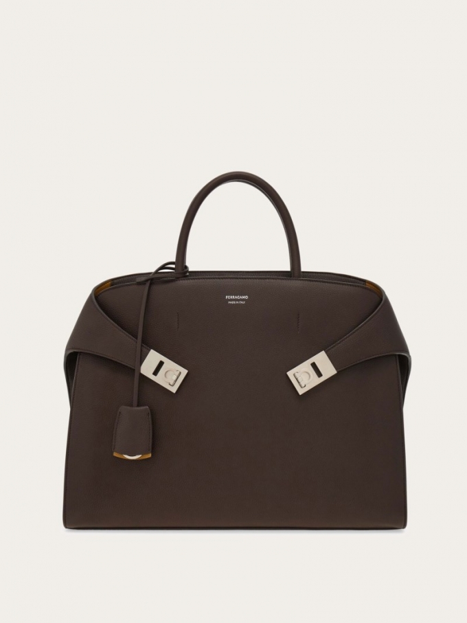 Ferragamo | Men's Hug Briefcase - Testa Di Moro