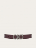 Ferragamo | Men's Reversible And Adjustable Gancini Belt - Dark Barolo/Black