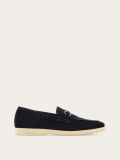 Ferragamo | Men's Casual Loafer With Gancini Ornament - Midnight Blue