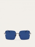 Ferragamo | Women's Sunglasses - Gold/Dark Blue