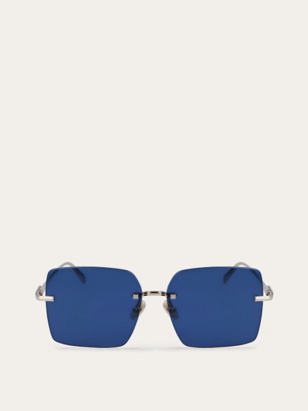 Ferragamo | Women's Sunglasses - Gold/Dark Blue