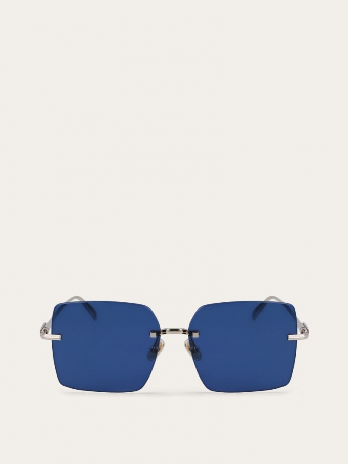 Ferragamo | Women's Sunglasses - Gold/Dark Blue