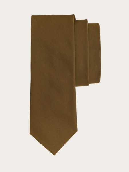 Ferragamo | Men's Silk Tie - Olive Green