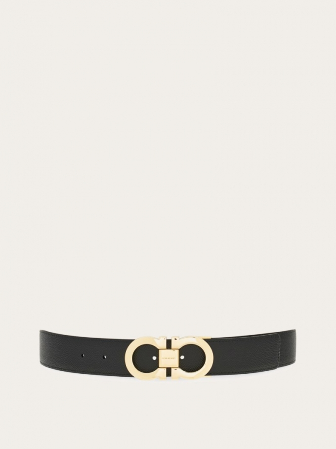 Ferragamo | Men's Reversible And Adjustable Gancini Belt - Midnight Blue/Black