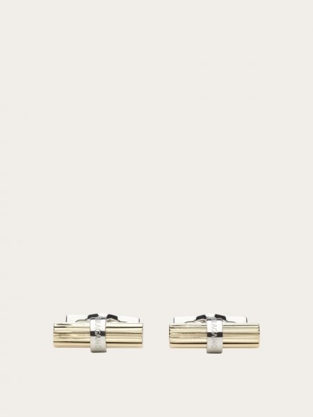 Ferragamo | Men's Branded Cufflinks - Gold