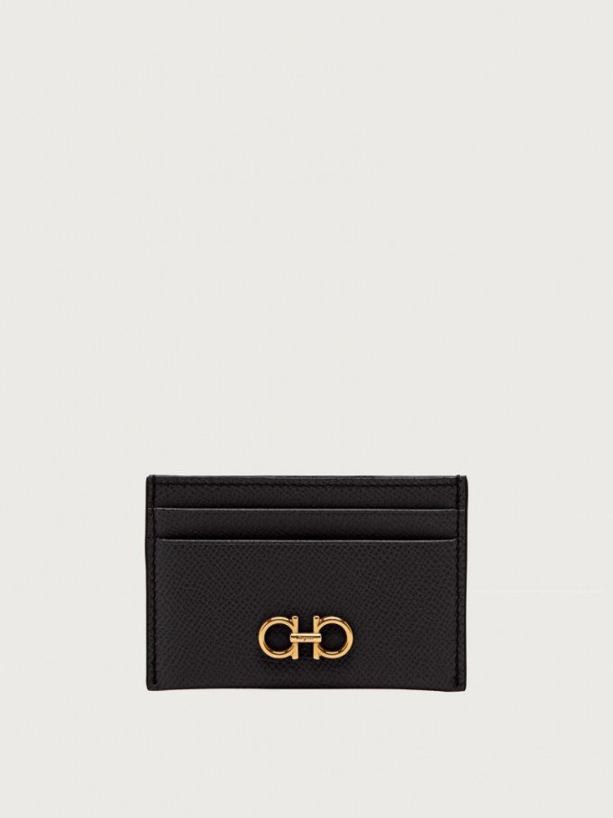 Ferragamo | Women's Gancini Credit Card Holder - Black