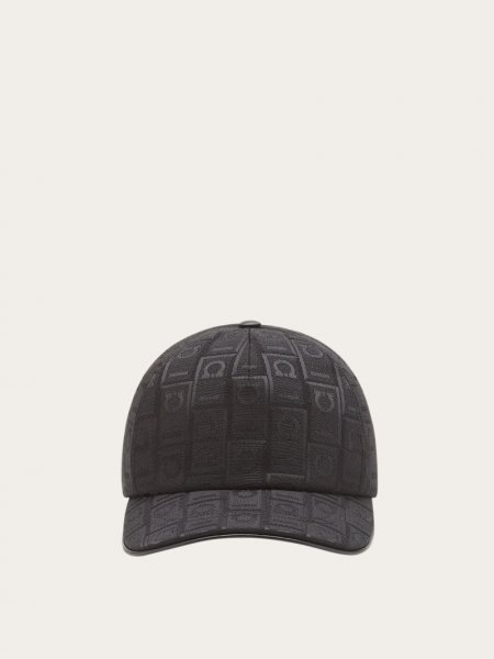 Ferragamo | Men's Baseball Cap With Gancini Monogram - Black