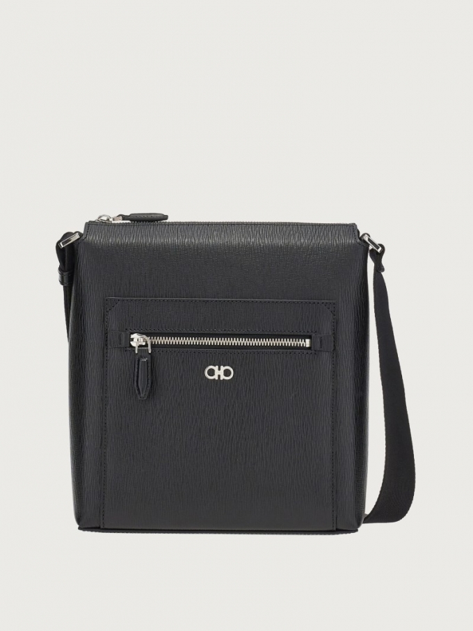 Ferragamo | Men's Gancini Cross Body Bag - Black