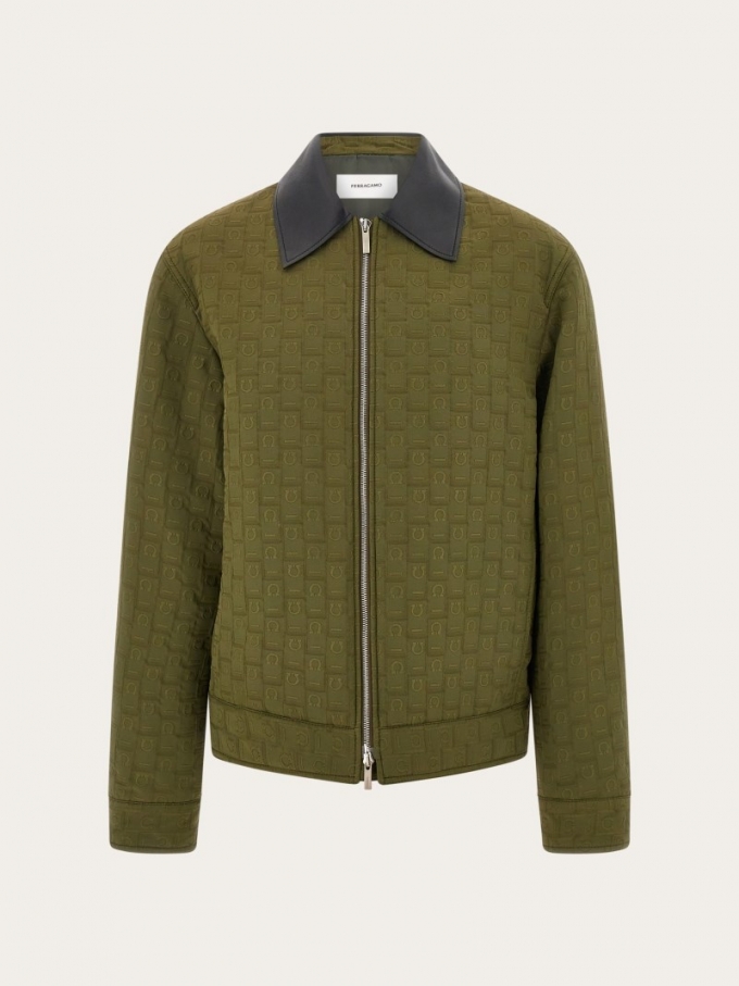 Ferragamo | Men's Monogram Blouson - Olive Green