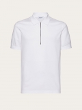 Ferragamo | Men's Polo With Zip Collar - Optic White