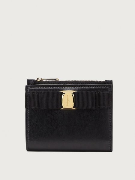 Ferragamo | Women's Vara Bow Compact Wallet - Black