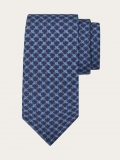 Ferragamo | Men's Cyclist Print Silk Tie - Navy Blue