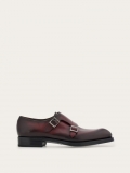 Ferragamo | Men's Tramezza Double Monkstrap - Dark Barolo