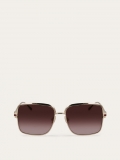 Ferragamo | Women's Sunglasses - Gold/Brown