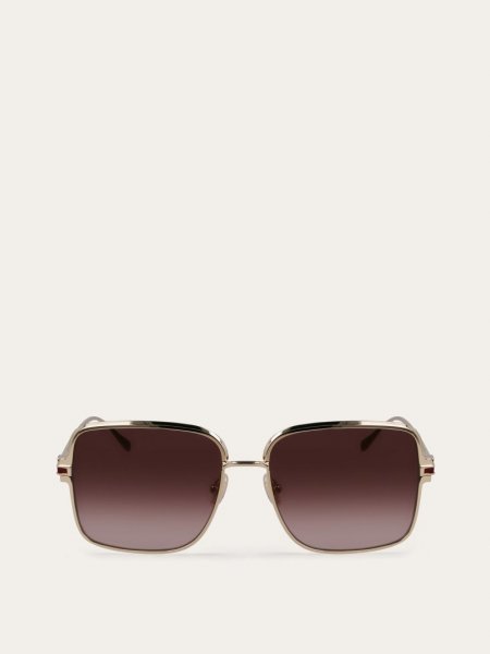 Ferragamo | Women's Sunglasses - Gold/Brown