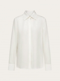 Ferragamo | Women's Monogram Print Silk Shirt - Mascarpone