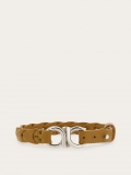 Ferragamo | Men's Braided Gancini Bracelet - Burnt Ocher