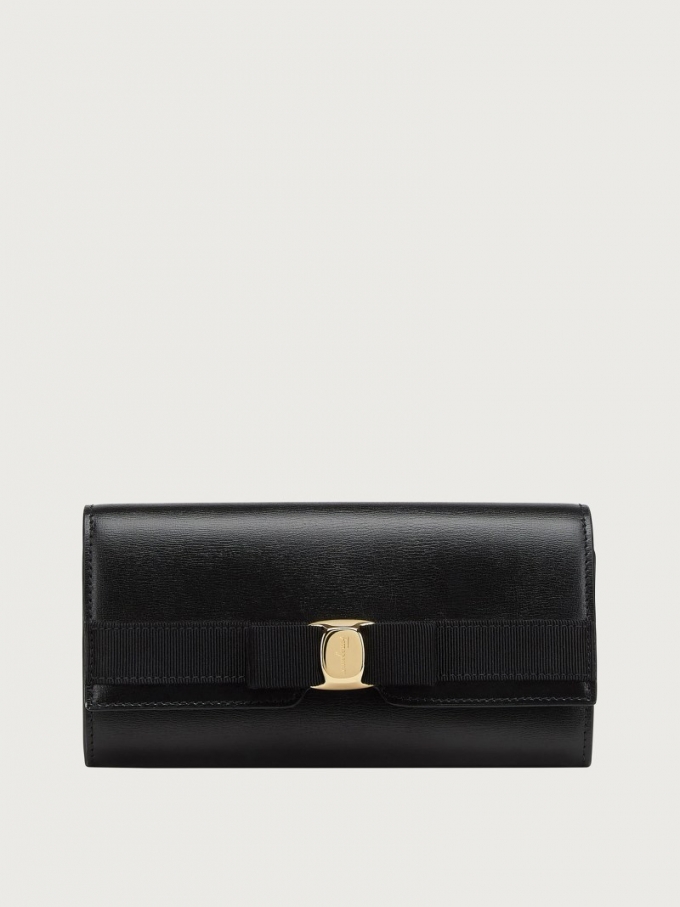 Ferragamo | Women's Vara Bow Continental Wallet - Black