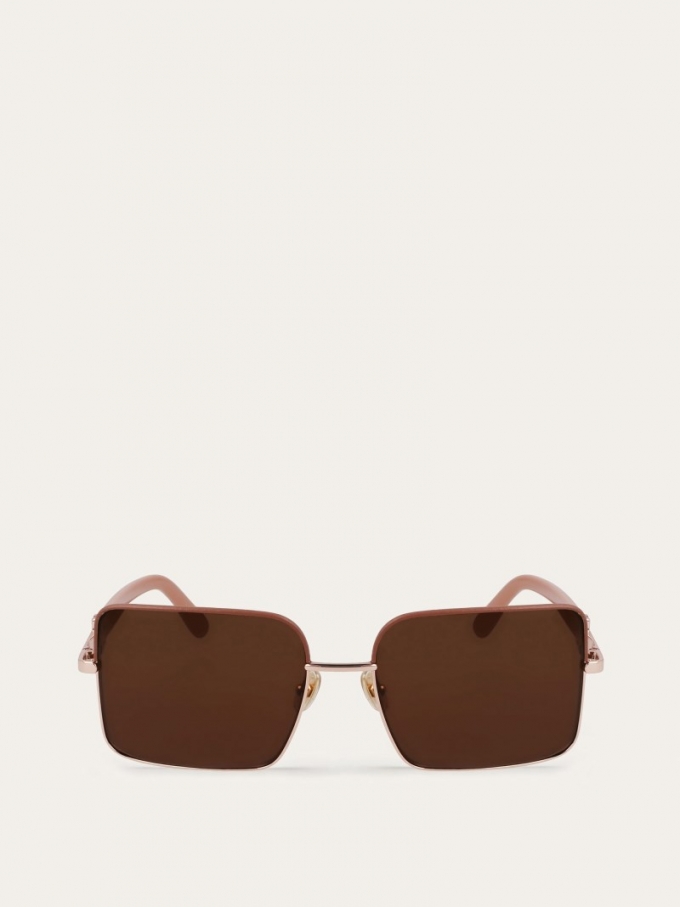 Ferragamo | Men's Sunglasses - Rose Gold-Nude/Gradient Nude