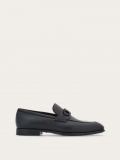 Ferragamo | Men's Moccasin With Gancini Ornament - Black/Cookie