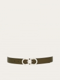 Ferragamo | Men's Reversible And Adjustable Gancini Belt - Olive Green/Black