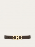 Ferragamo | Men's Reversible And Adjustable Gancini Belt - Testa Di Moro/Black