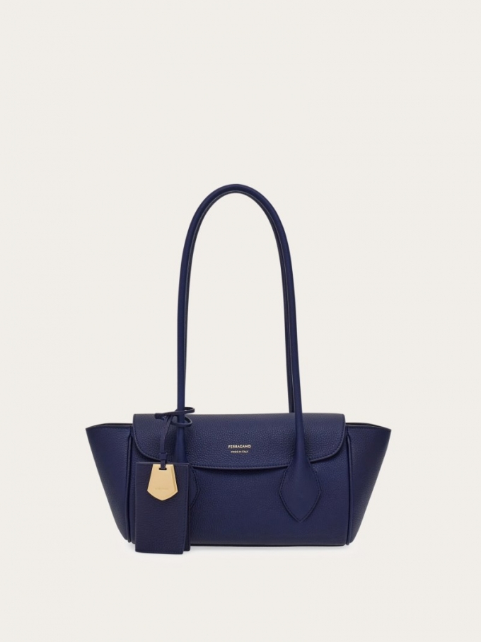 Ferragamo | Women's East-West Tote Bag - Midnight Blue