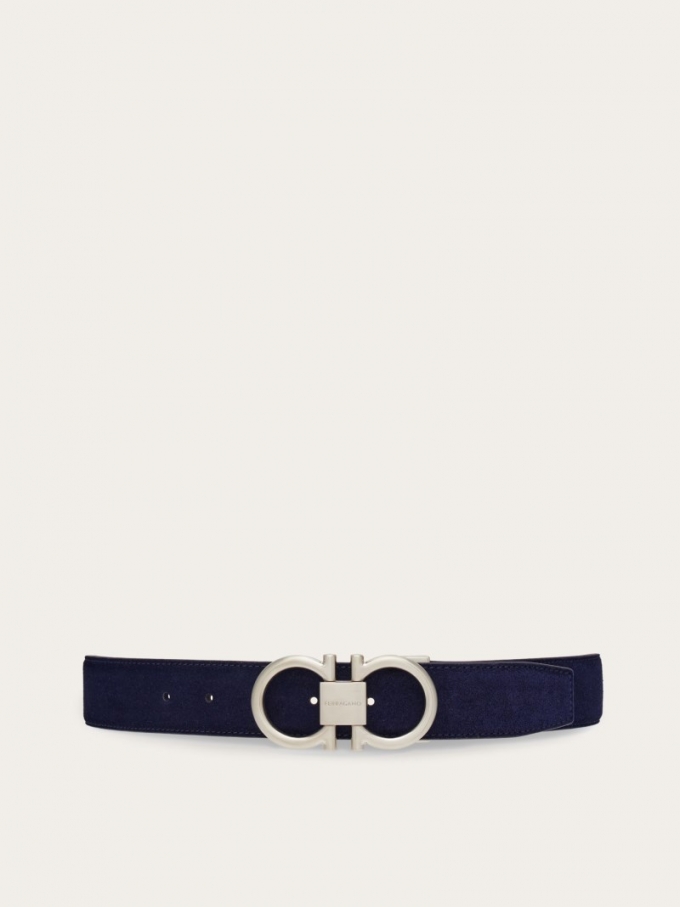 Ferragamo | Men's Adjustable Gancini Belt - Midnight Blue