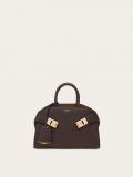 Ferragamo | Women's Hug Bicolor Handbag - Testa Di Moro/Burnt Ocher